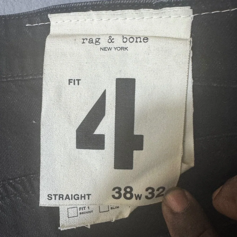 Rag & Bone Fit 4 Featherweight Black Straight Leg Jeans 38x32 MED25S1247RGBL‎